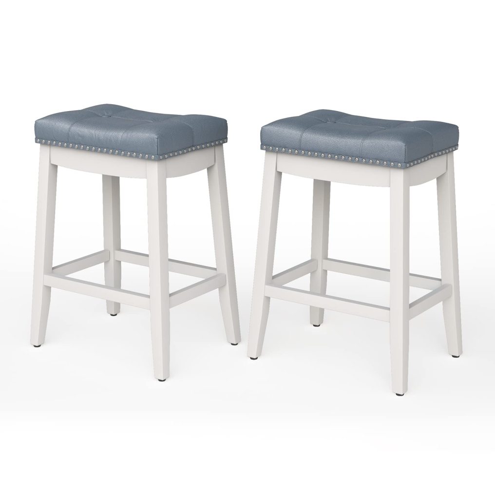 Bar Stools Set of 2/4 24-Inch Height Backless Counter Stool