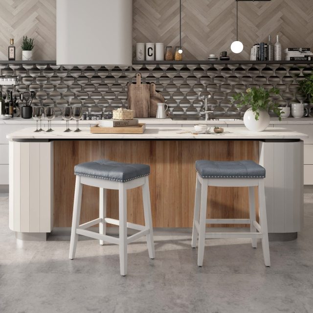 Bar Stools Set of 2/4 24-Inch Height Backless Counter Stool