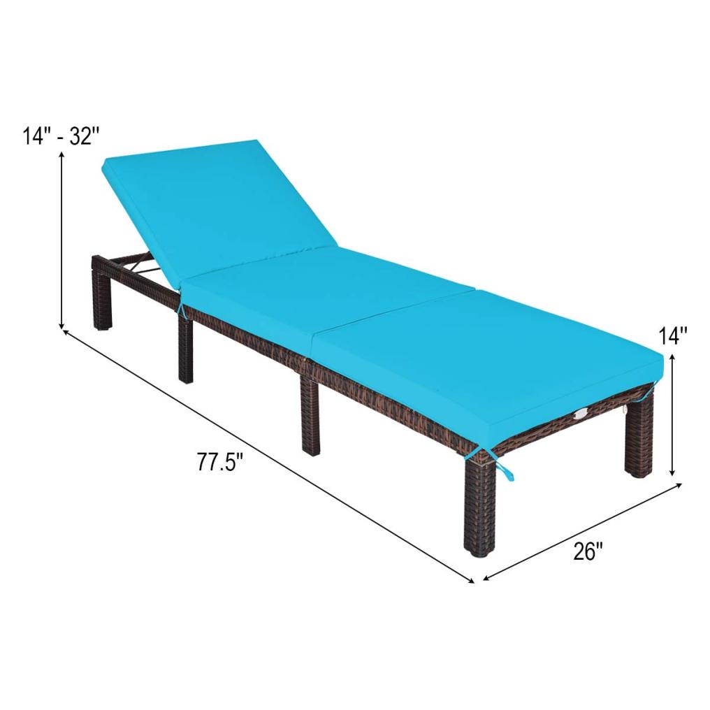 6 Gear Adjustable Chasie Lounge for Backyard