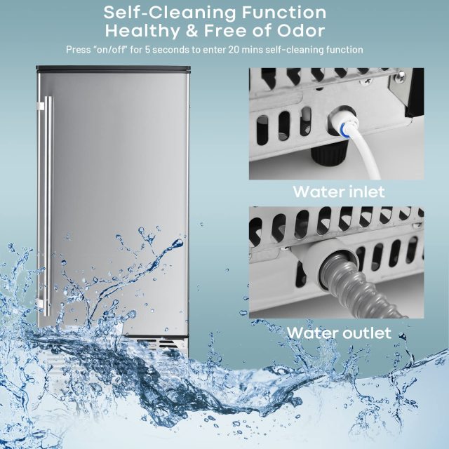 Commercial Ice Maker Machine 80 lbs/24H Ice Cube Maker Machine with 25 lbs Ice Bin