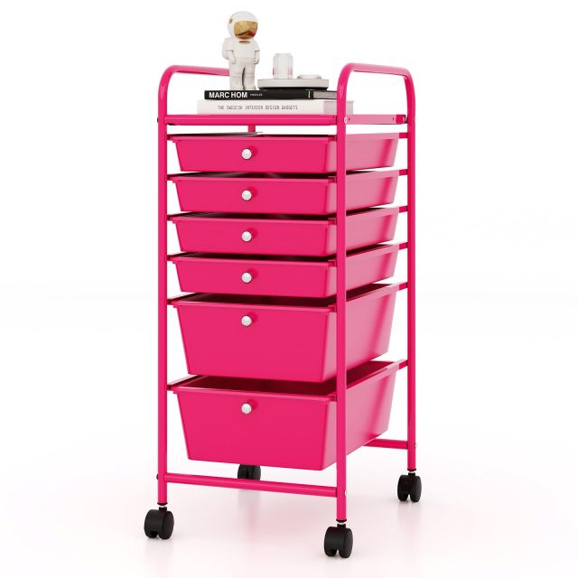 6-Drawer Rolling Storage Cart Multifunctional Art Craft Tools Organizer on Wheels