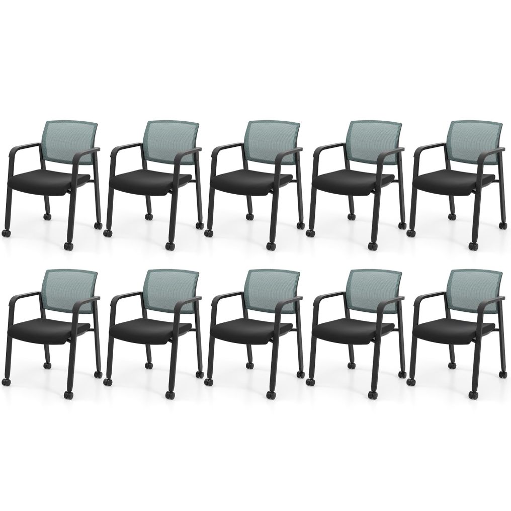 Office Guest Chairs Stackable Conference Room Chairs with Wheels