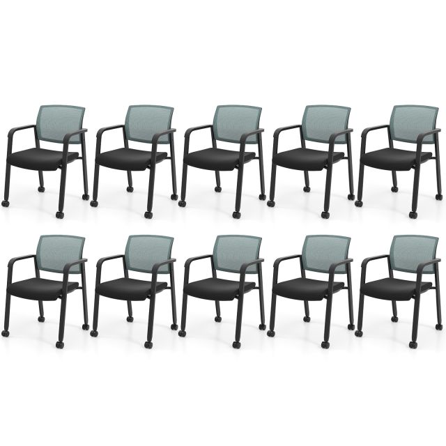 Office Guest Chairs Stackable Conference Room Chairs with Wheels