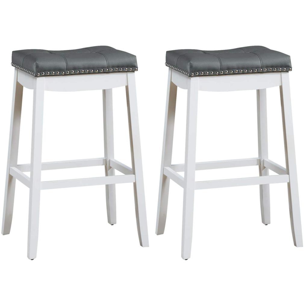 Bar Stools Set of 2/4 29-Inch Height Backless Counter Stool