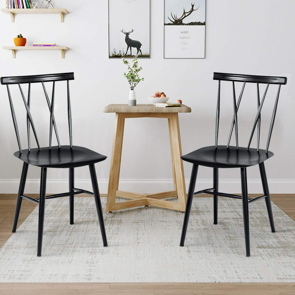 Farmhouse Windsor Chairs Dining Room Chairs with Spindle Back and Sturdy Metal Construction