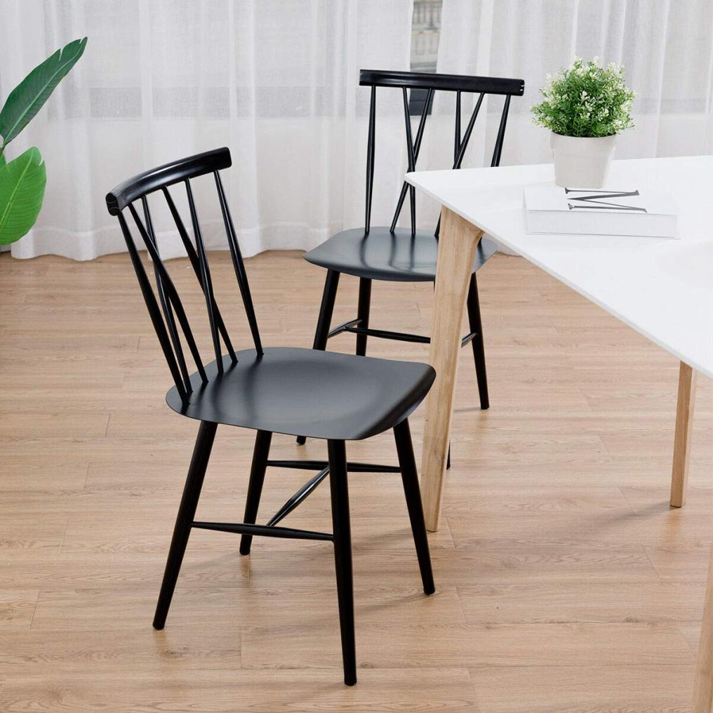 Farmhouse Windsor Chairs Dining Room Chairs with Spindle Back and Sturdy Metal Construction