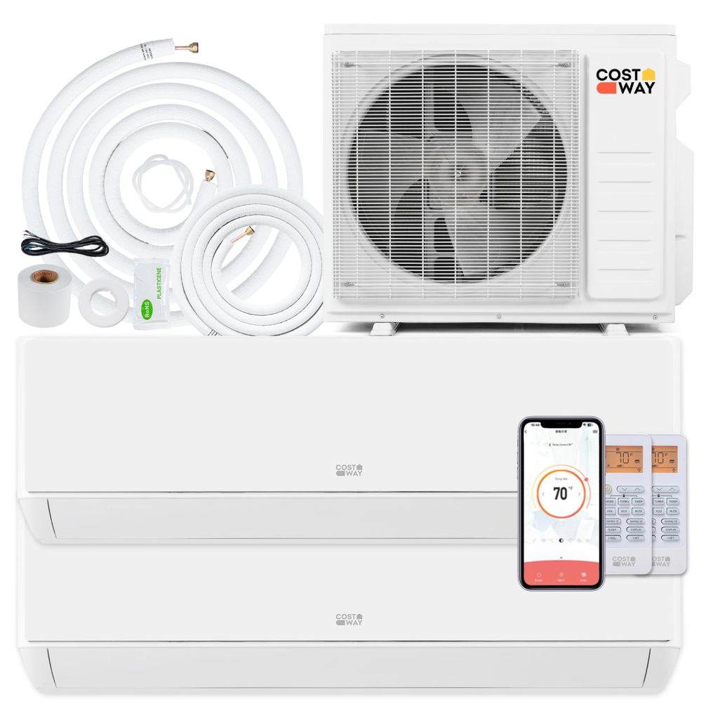 18k Dual 2 Zone Mini Split Air Conditioner | 24 SEER2 12000 BTU+ 12000 BTU 208/230V Inverter AC