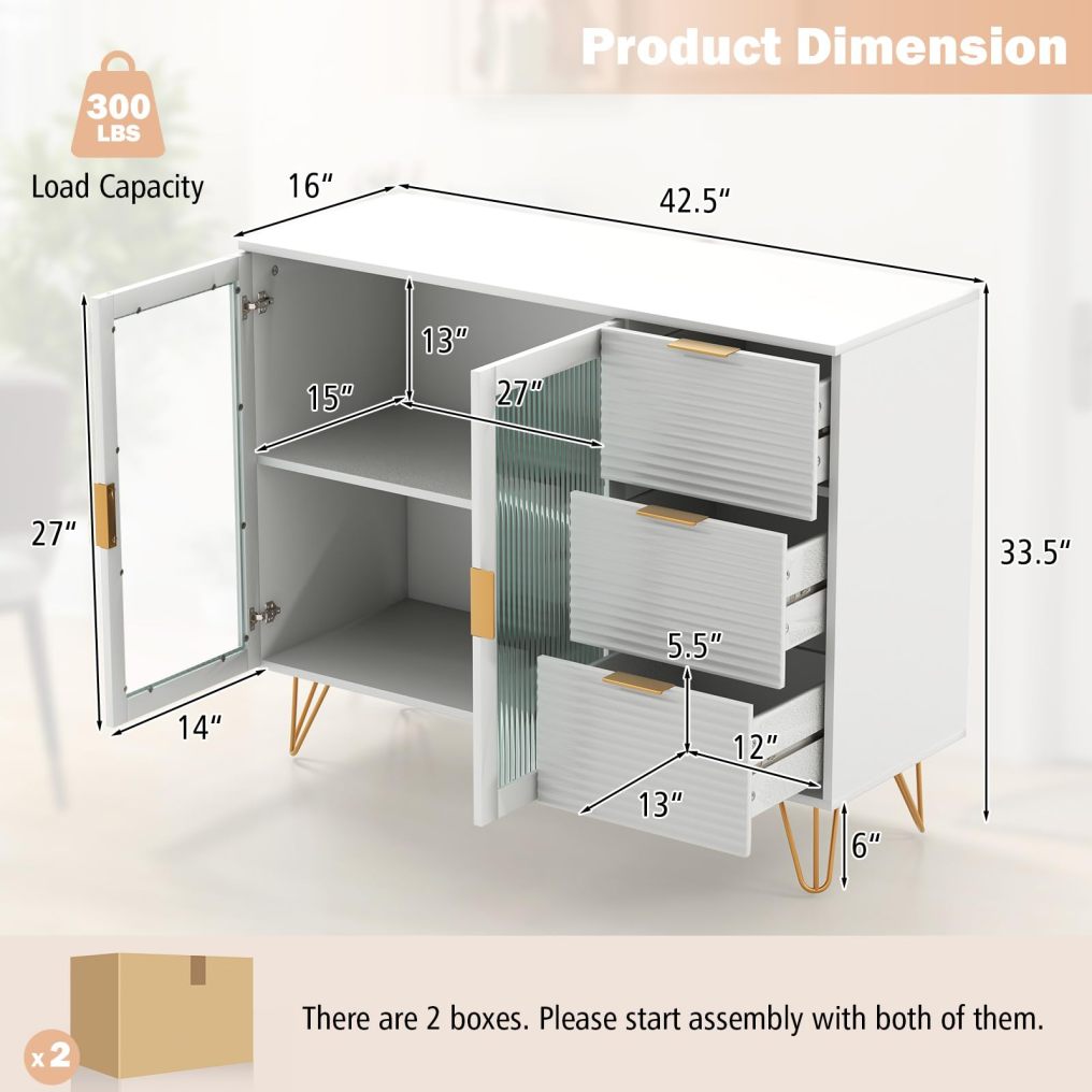 Buffet Cabinet with Storage Modern Sideboard Storage Cabinet