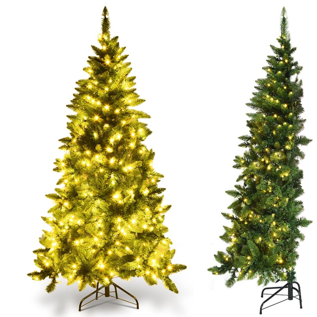 6ft Half Christmas Tree with 350 Lights for Holiday