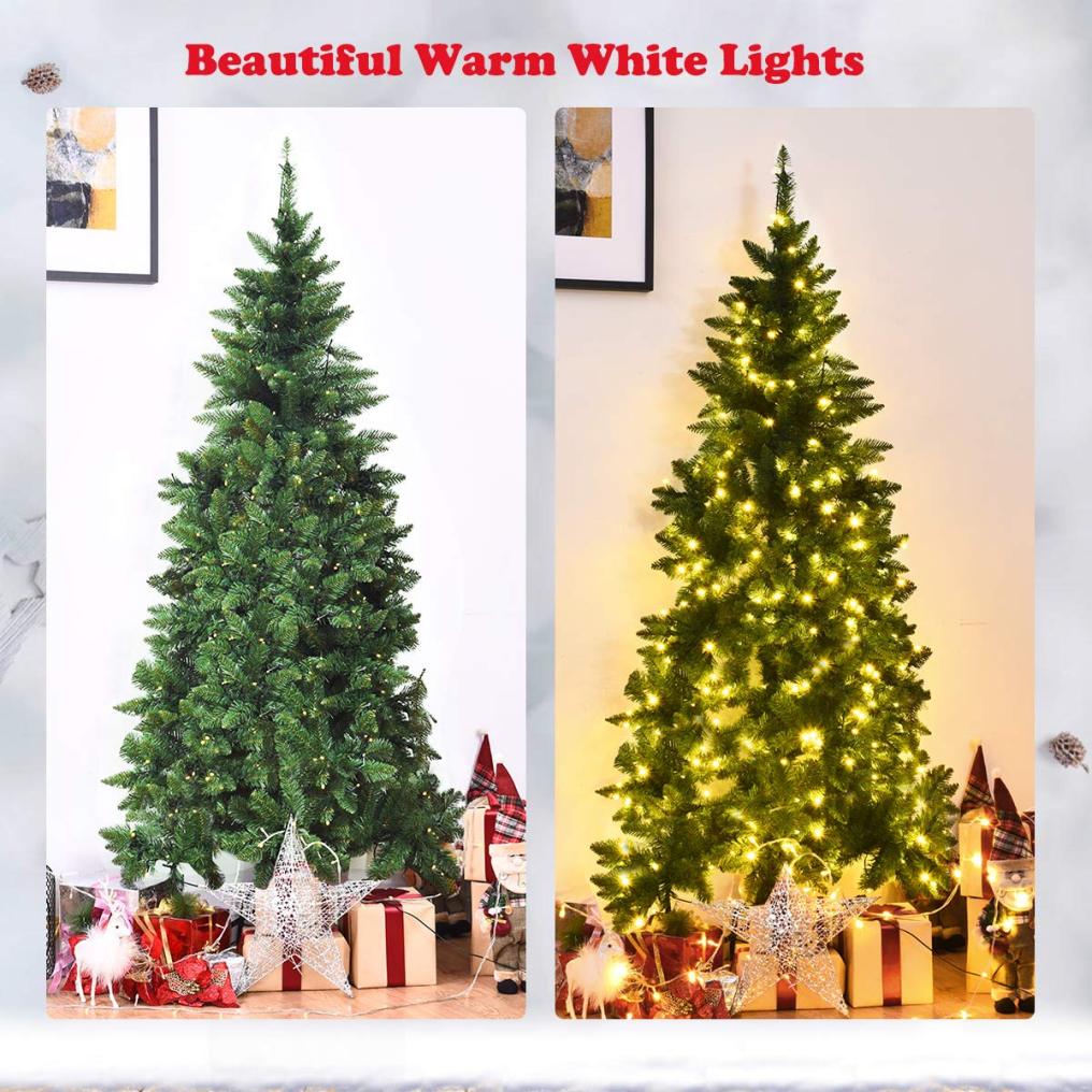 6ft Half Christmas Tree with 350 Lights for Holiday