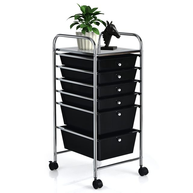 6-Drawer Rolling Storage Cart Multifunctional Art Craft Tools Organizer on Wheels