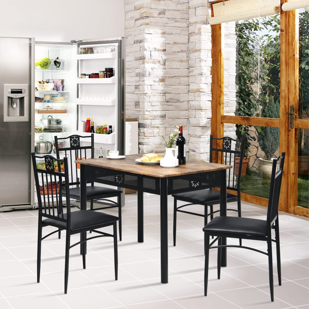 5 Pieces Dining Table Set Modern Kitchen Table Set for 4 Person