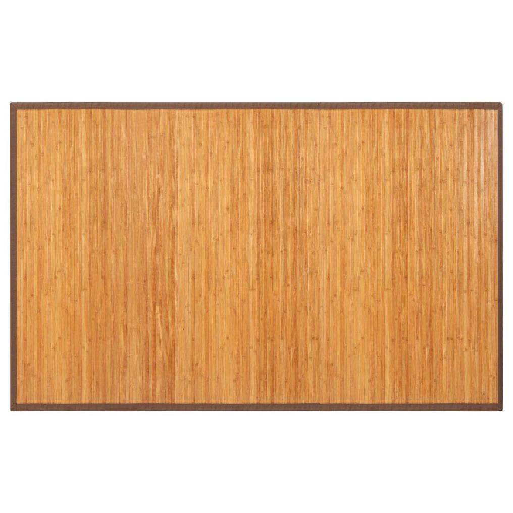 Bamboo Area Rug 5'x8' Natural Bamboo Floor Mat with Anti-Slip Backing