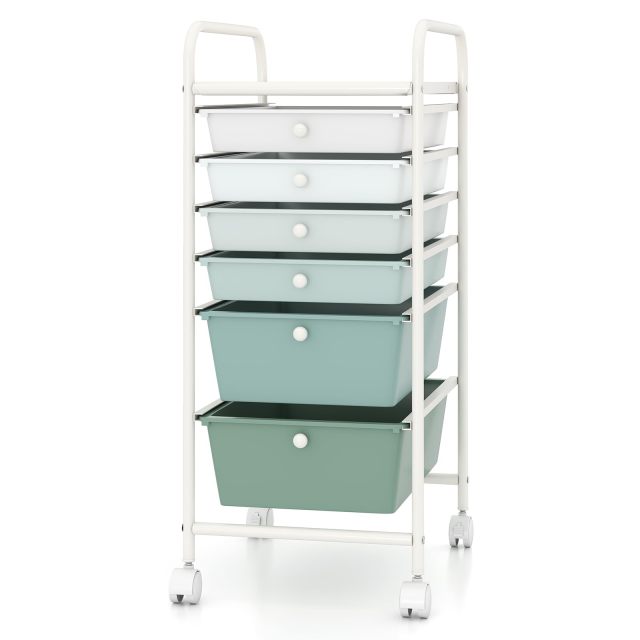 6-Drawer Rolling Storage Cart Multifunctional Art Craft Tools Organizer on Wheels