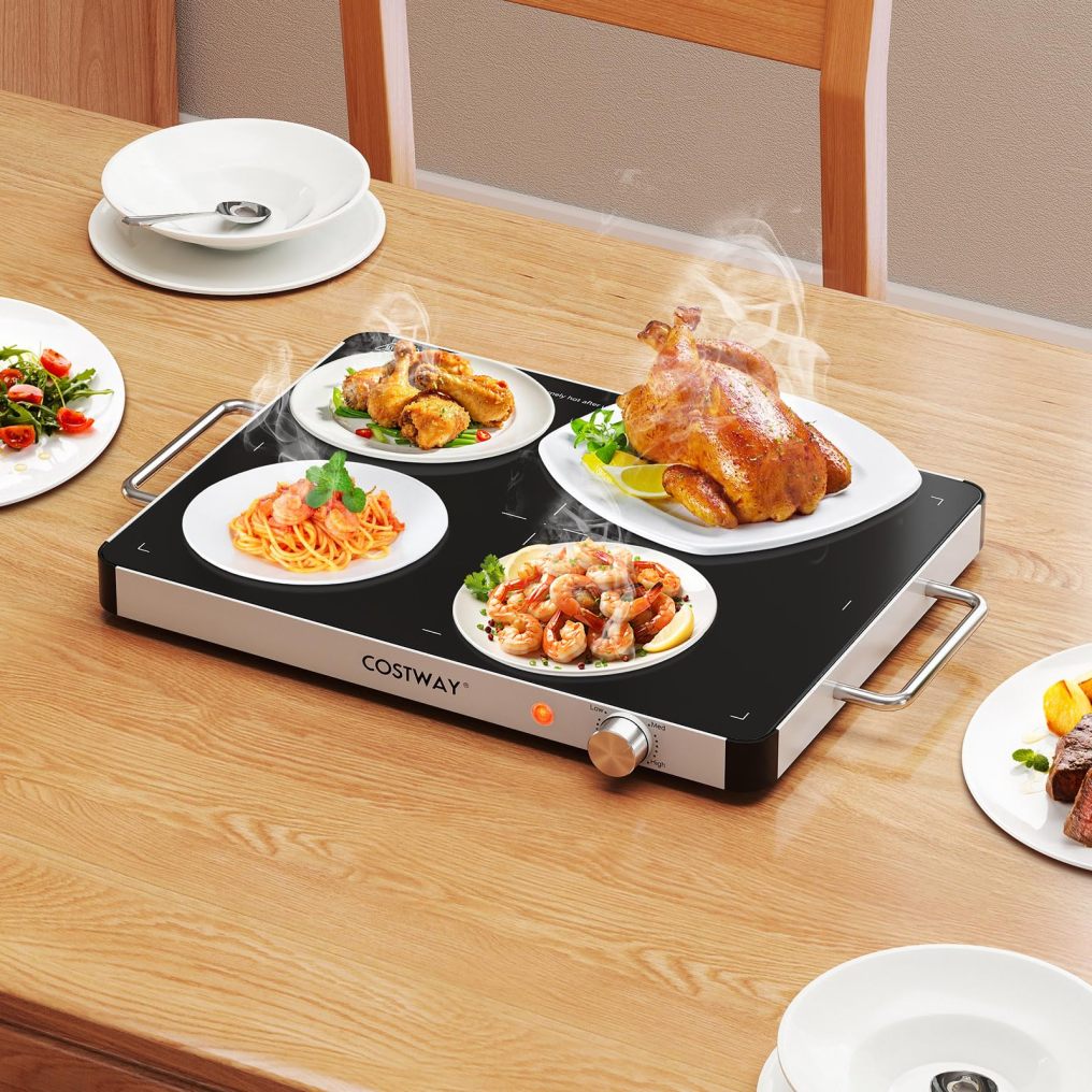 Electric Warming Tray with Adjustable Temperature Control (19" x 13")