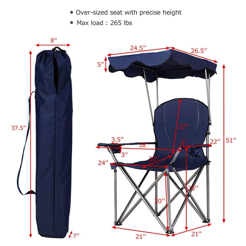 Portable Camping Chair with Canopy for Travel
