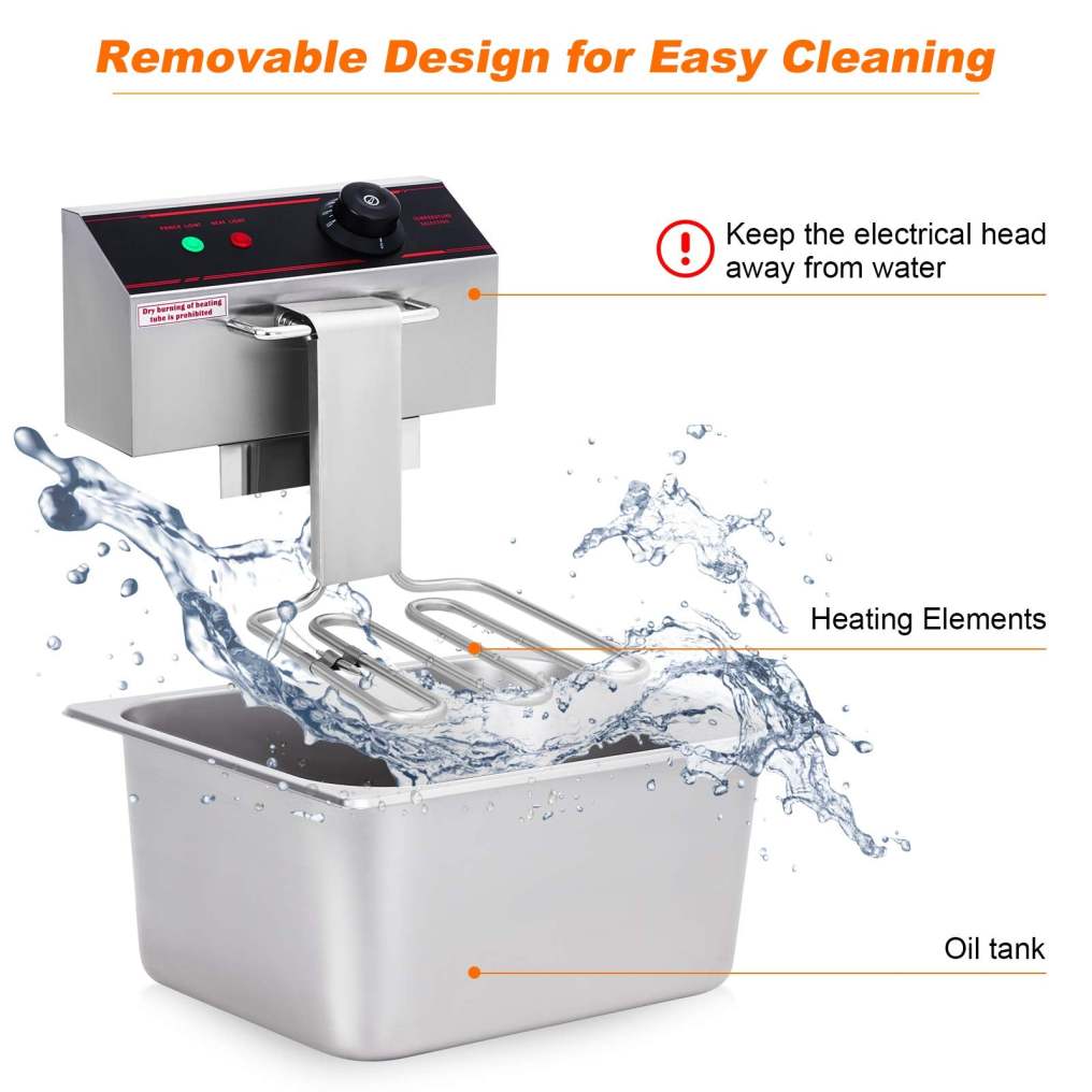 ARLIME Commercial Deep Fryer, 3400W Countertop Electric Fryers w/Basket Large Dual Tank Chicken Chips Fryer 2 x 5.8QT/5.5L