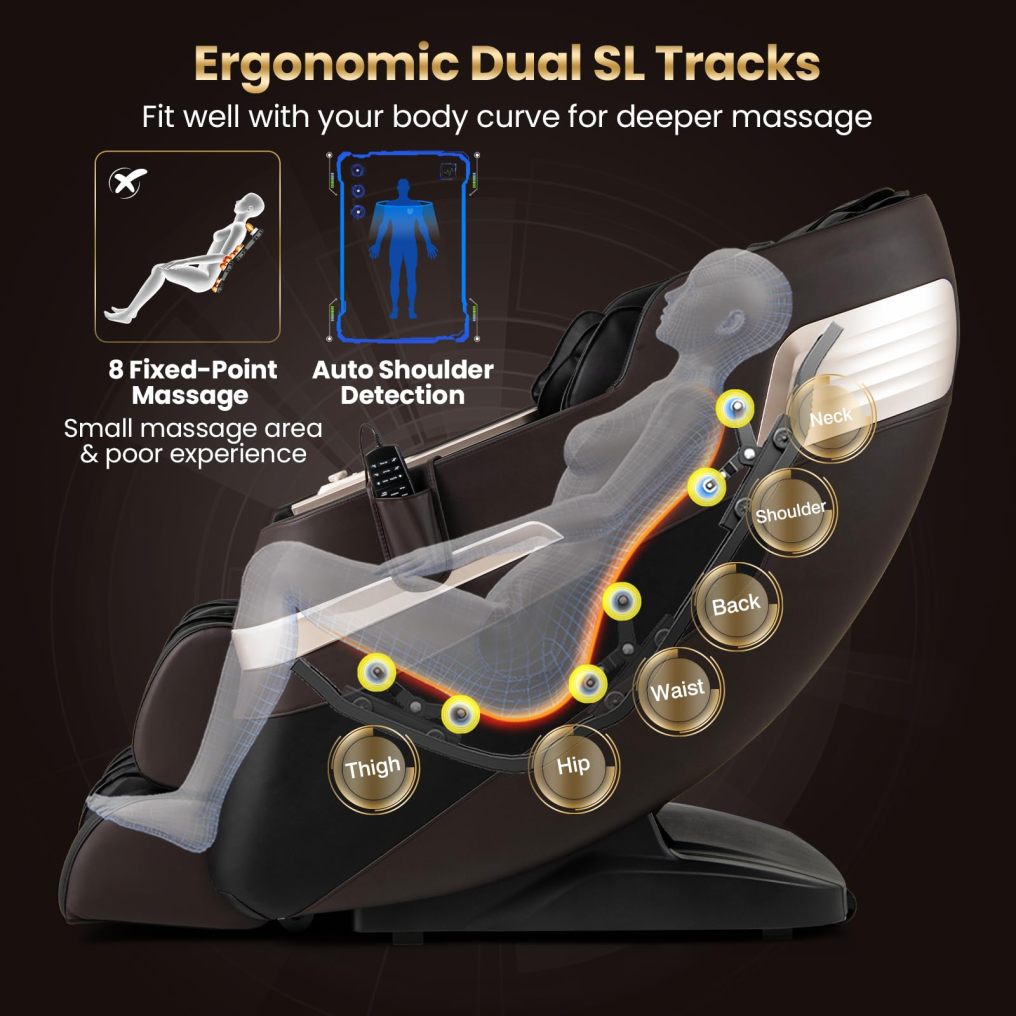 Full Body Massage Chair | Dual SL Tracks Zero Gravity Massage Recliner with Airbags