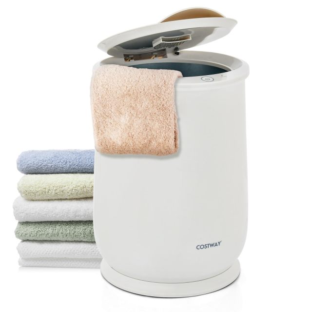 ARLIME Bucket Style Towel Warmer Large Towel Warmer with Flip-top Lid Auto Shut Off