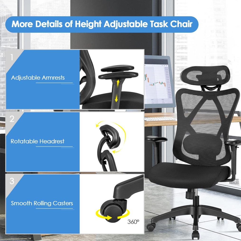 Ergonomic Executive Office Chair High Back Mesh Computer Desk Chair