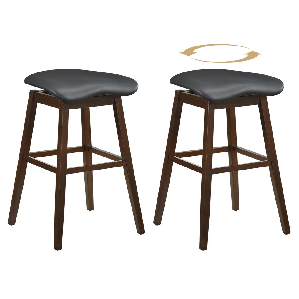 Swivel Bar Stools 31-inch Height Backless Bar Chairs with Padded Contoured Seat
