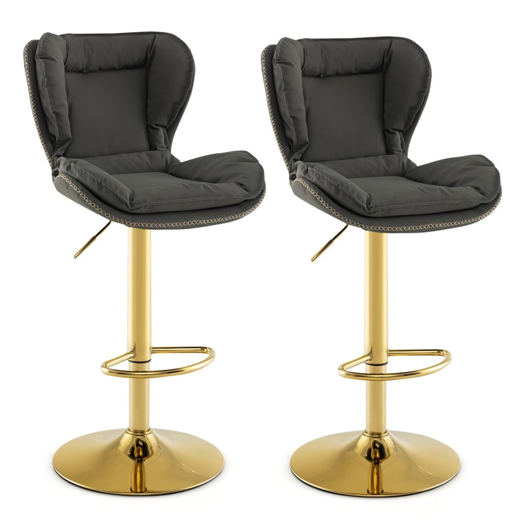 Adjustable Bar Stools Set of 2/4 Modern Swivel Leathaire Bar Stools