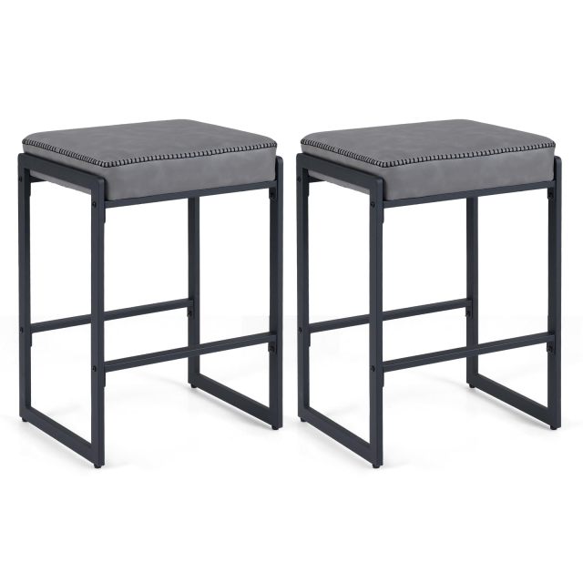 Mid-Century Modern 26-inch Backless Counter Height Stools Set of 2/4