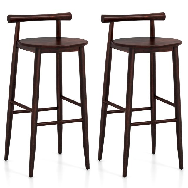 Bar Chair Set of 2/4 Bar Height Stools Set w/Acacia Wood Frame