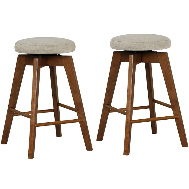 26-inch Bar Stools Set of 2/4 Counter Height Swivel Bar Chairs w/Rubber Wood Legs