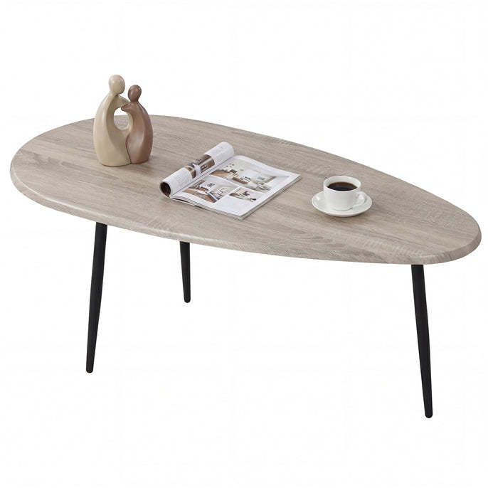 42.5-inch Mid-Century Modern Center Accent Table with Sturdy Metal Legs