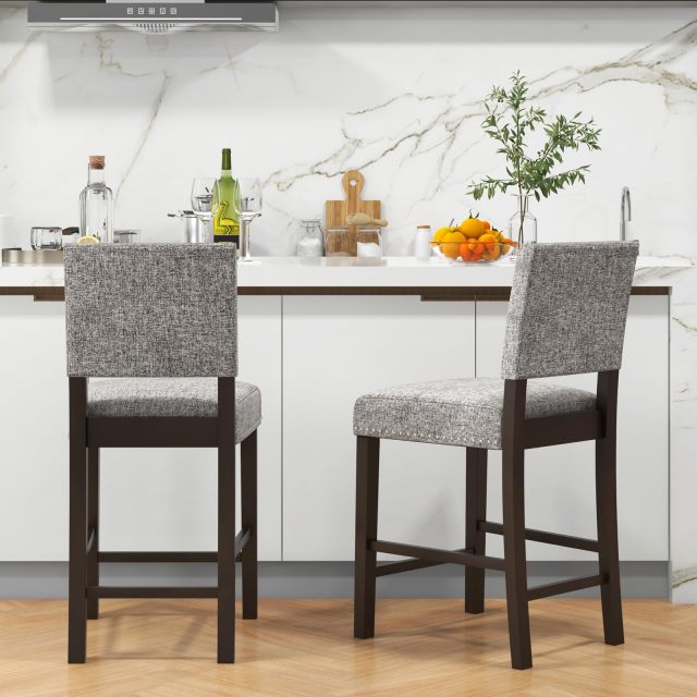 Upholstered Bar Stools Set of 2/4 26 Inch Counter Height Chairs