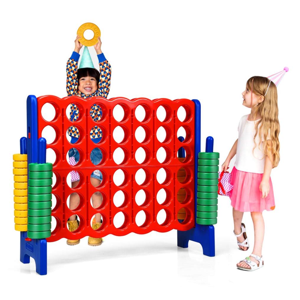 Jumbo 4-to-Score Giant Game Set with 42 Jumbo Rings & Quick-Release Slider