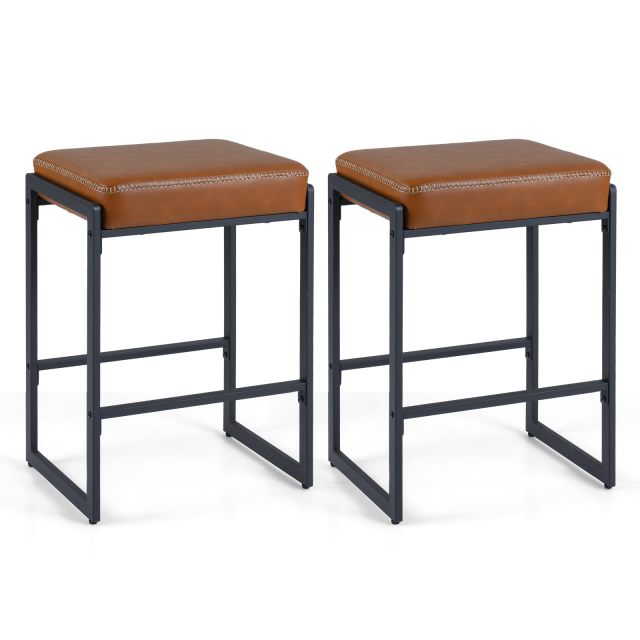 Mid-Century Modern 26-inch Backless Counter Height Stools Set of 2/4