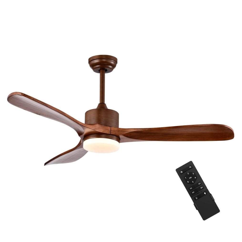 52 Inch Ceiling Fan with LED Light and Remote Control, Indoor Ceiling Fan for Living Room Bedroom