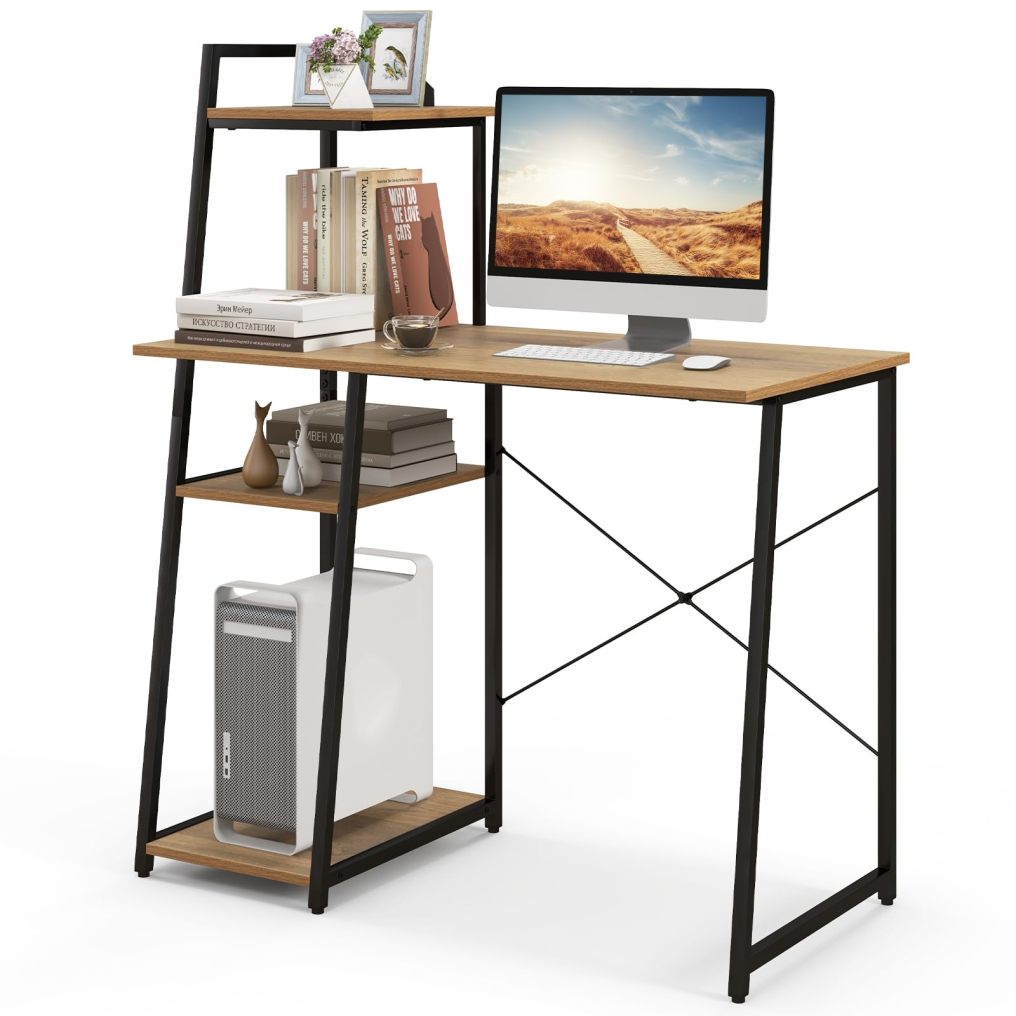 Home Office Desk Writing Table with Sturdy X-Shape Frame