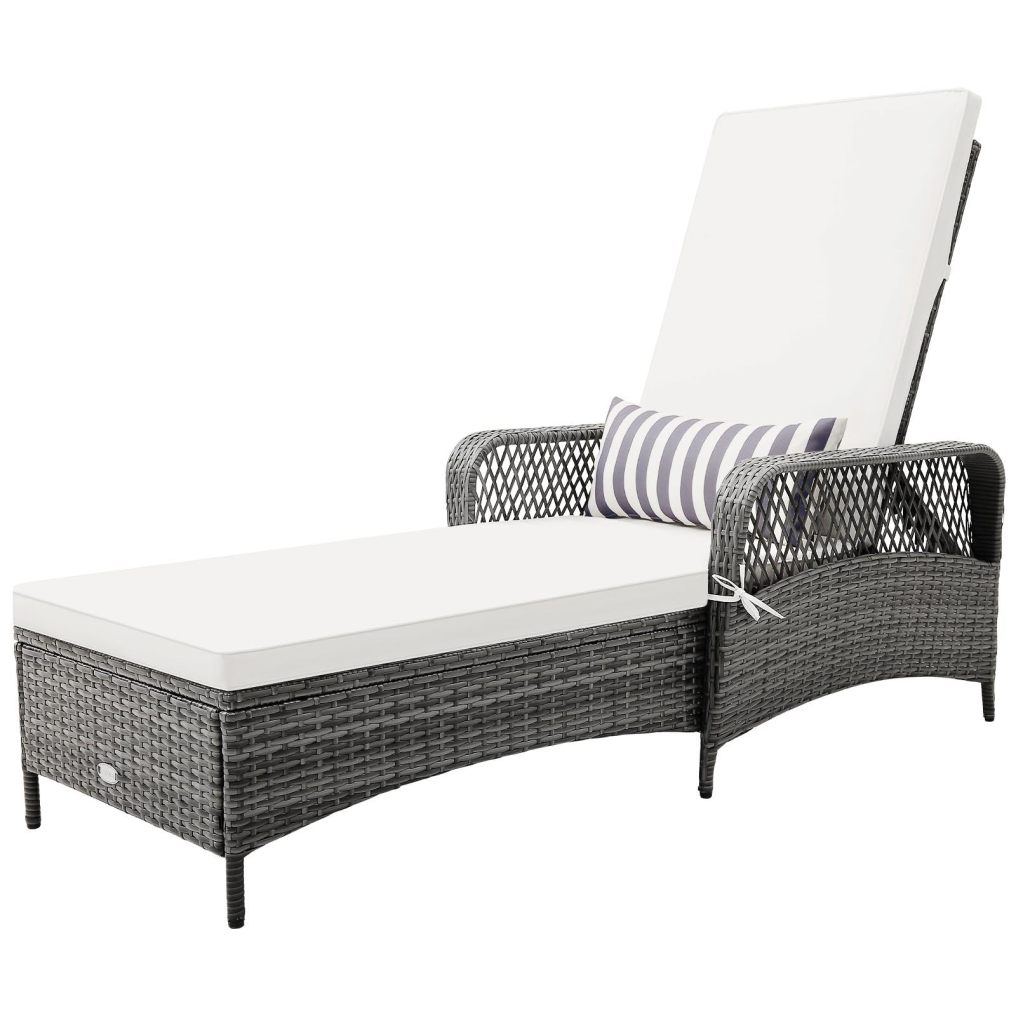 6 Gear Adjustable Recliner with Armrest & Pillow for Deck