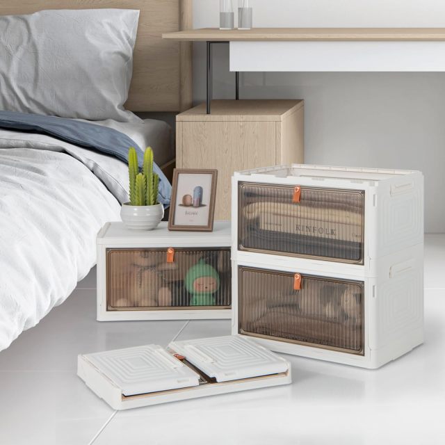 Storage Bins with Lid 6 Tier Stackable Plastic Storage Bins with 4 Wheels