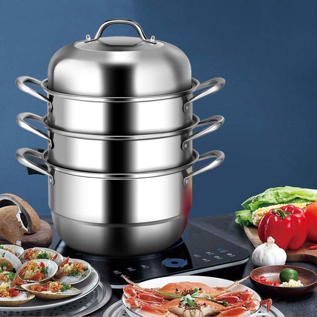 4-Tier Steamer for Cooking 11 Inch Stainless Steel Steamer Pot