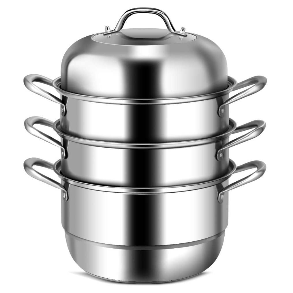 4-Tier Steamer for Cooking 11 Inch Stainless Steel Steamer Pot