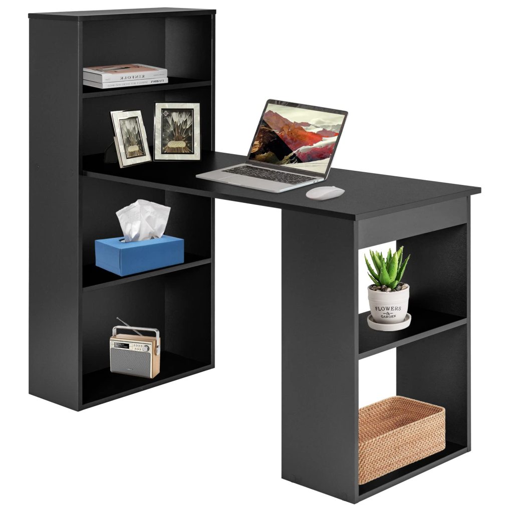 Computer Desk with Shelves 48” Study Writing Desk with 6-Tier Storage Shelves