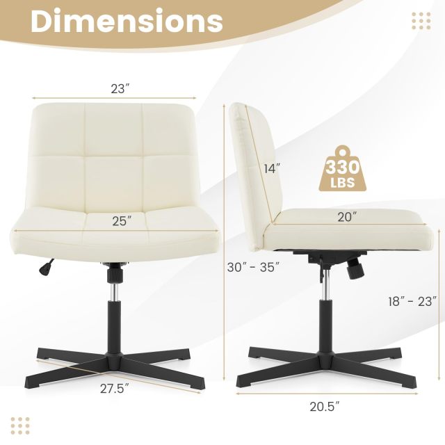 Criss Cross Chair PU Leather Upholstered Swivel Office Chair with Height Adjustable