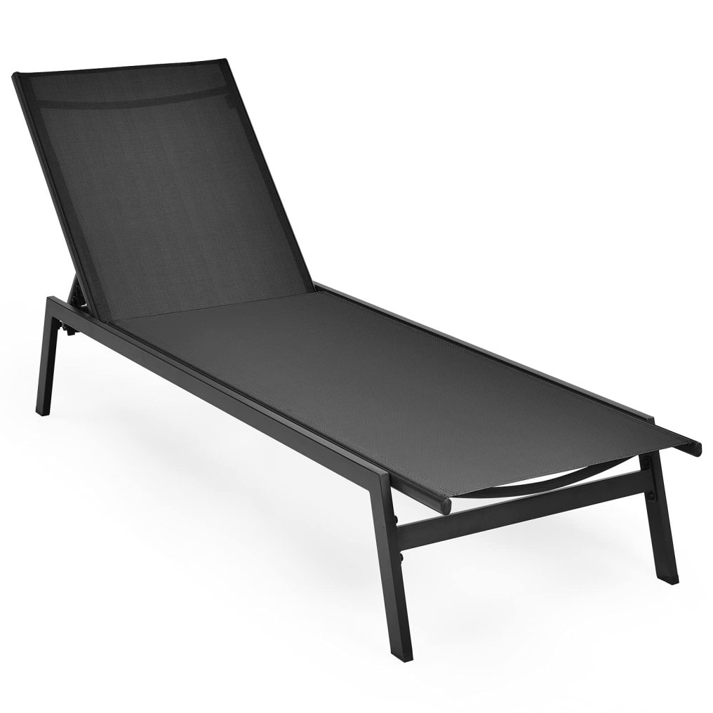 1/2 PCS Patio Lounge Chair Chaise Recliner Back Adjustable Garden