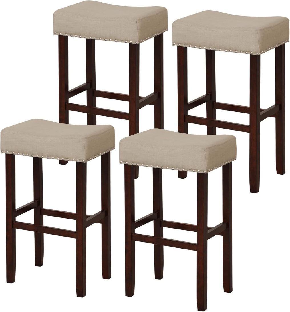 29.5-inch Counter Height Bar Stools Set of 2/4 Backless Vanity Chair for Makeup