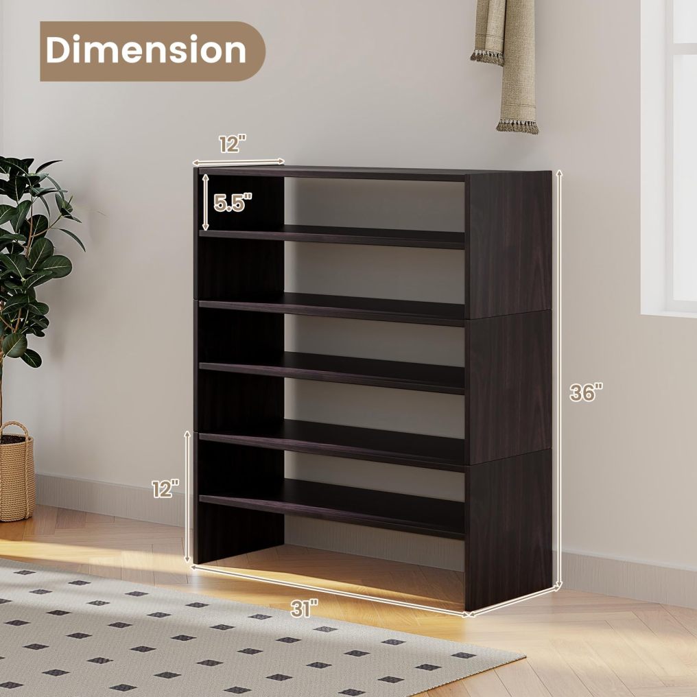 6-Tier Shoe Rack Extra Wide Shoe Shelf Organizer