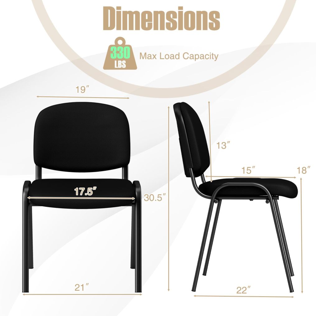 Guest Reception Chairs Set of 5/10 Stackable Conference Chairs