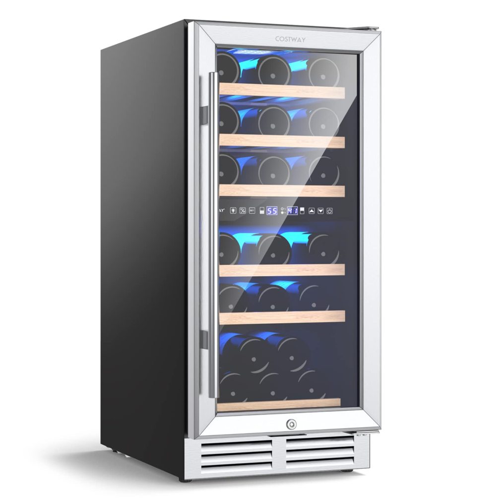 30-Bottle Freestanding Wine Cooler with Temp Memory and Dual Zones