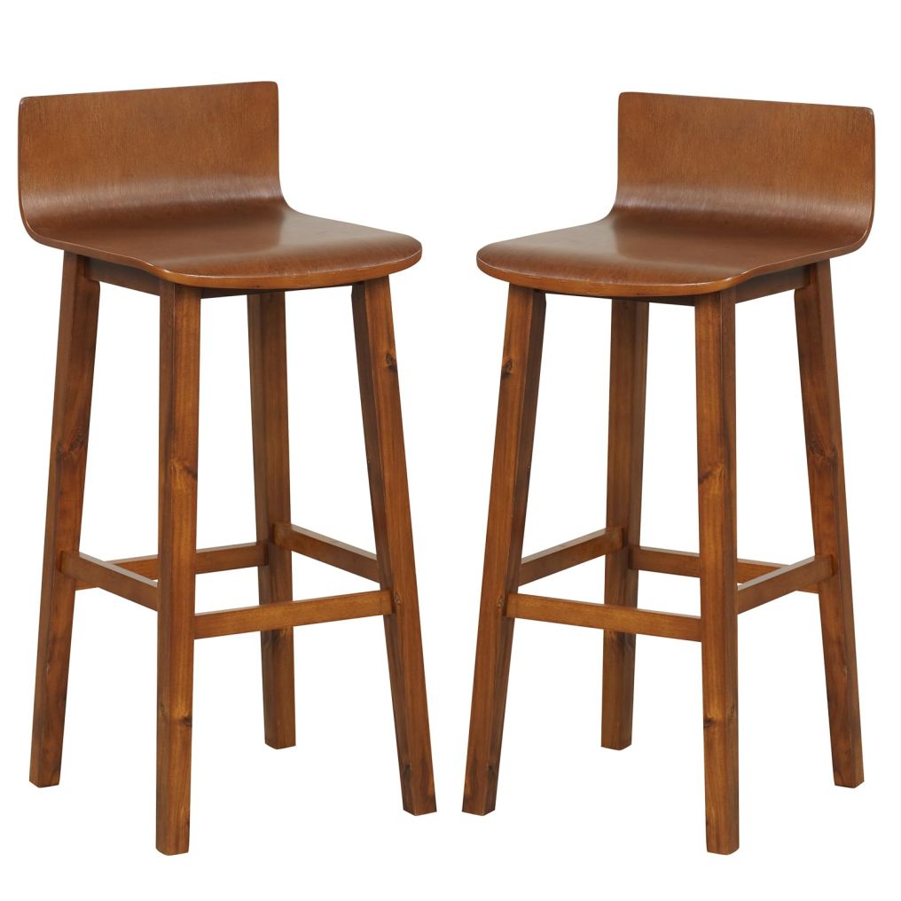 Solid Wood Bar Stools Set of 2/4 29-inch Counter Height Chairs