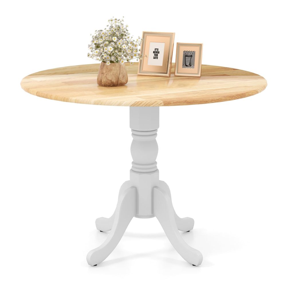 Round Dining Table for 4 39-inch Wooden Kitchen Table
