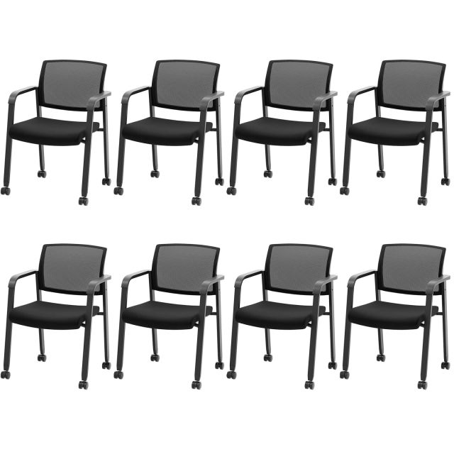 Office Guest Chairs Stackable Conference Room Chairs with Wheels