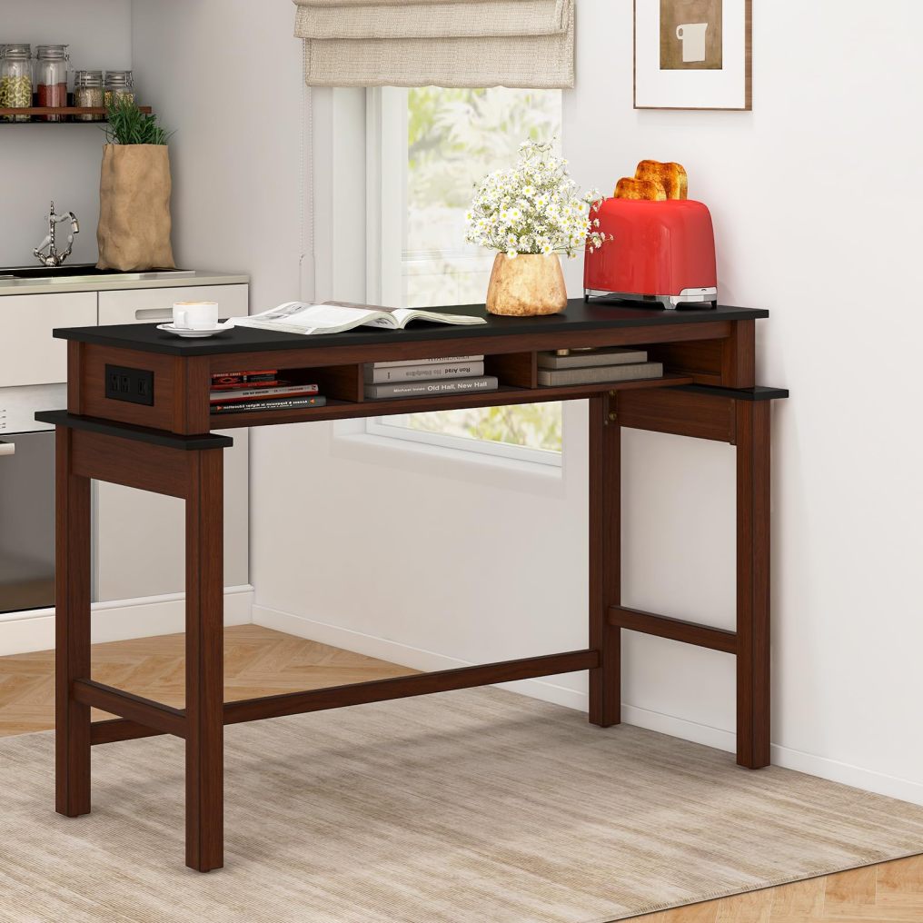 Bar Table with Charging Station 36” Counter Height Table